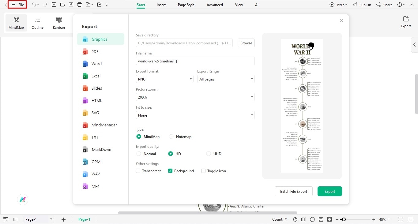 download-timeline-on-edrawmind