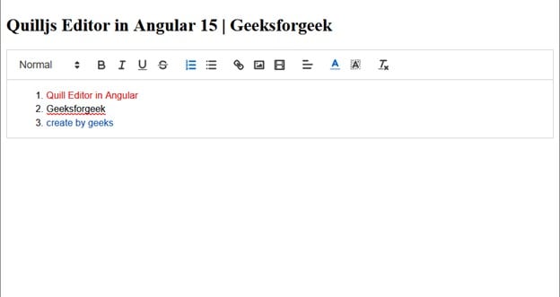 quilljs interface-lightweight text editor