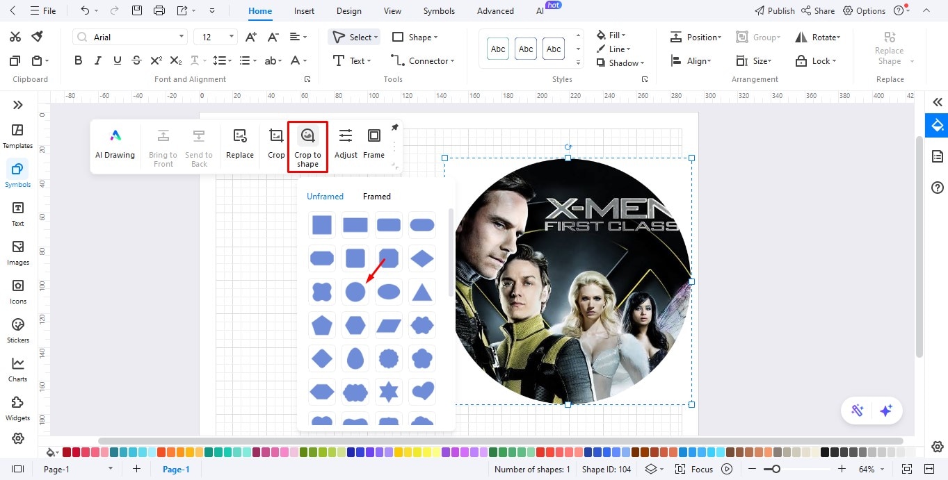change image shape in edrawmax