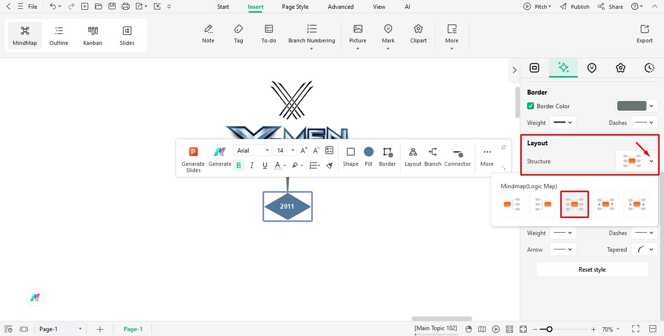 change structure layout