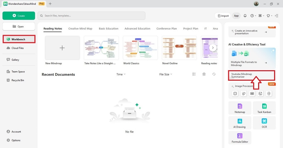 edrawmind desktop interface