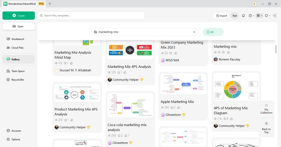 edrawmind marketing mix templates gallery