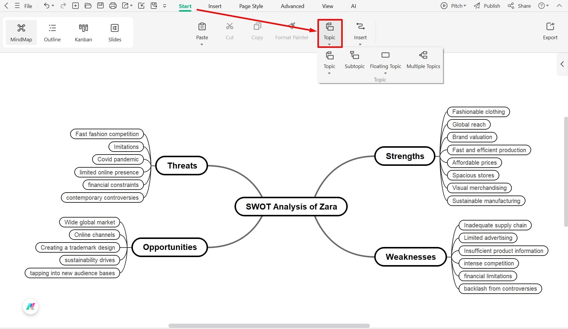 brainstorm-swot-edrawmind-canvas