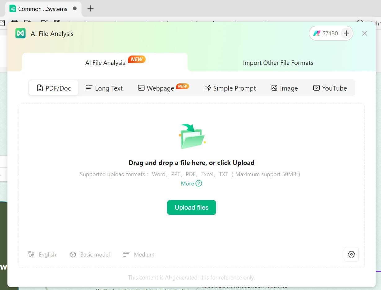 The AI File Analysis Feature in EdrawMind