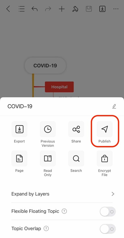 menu and publish