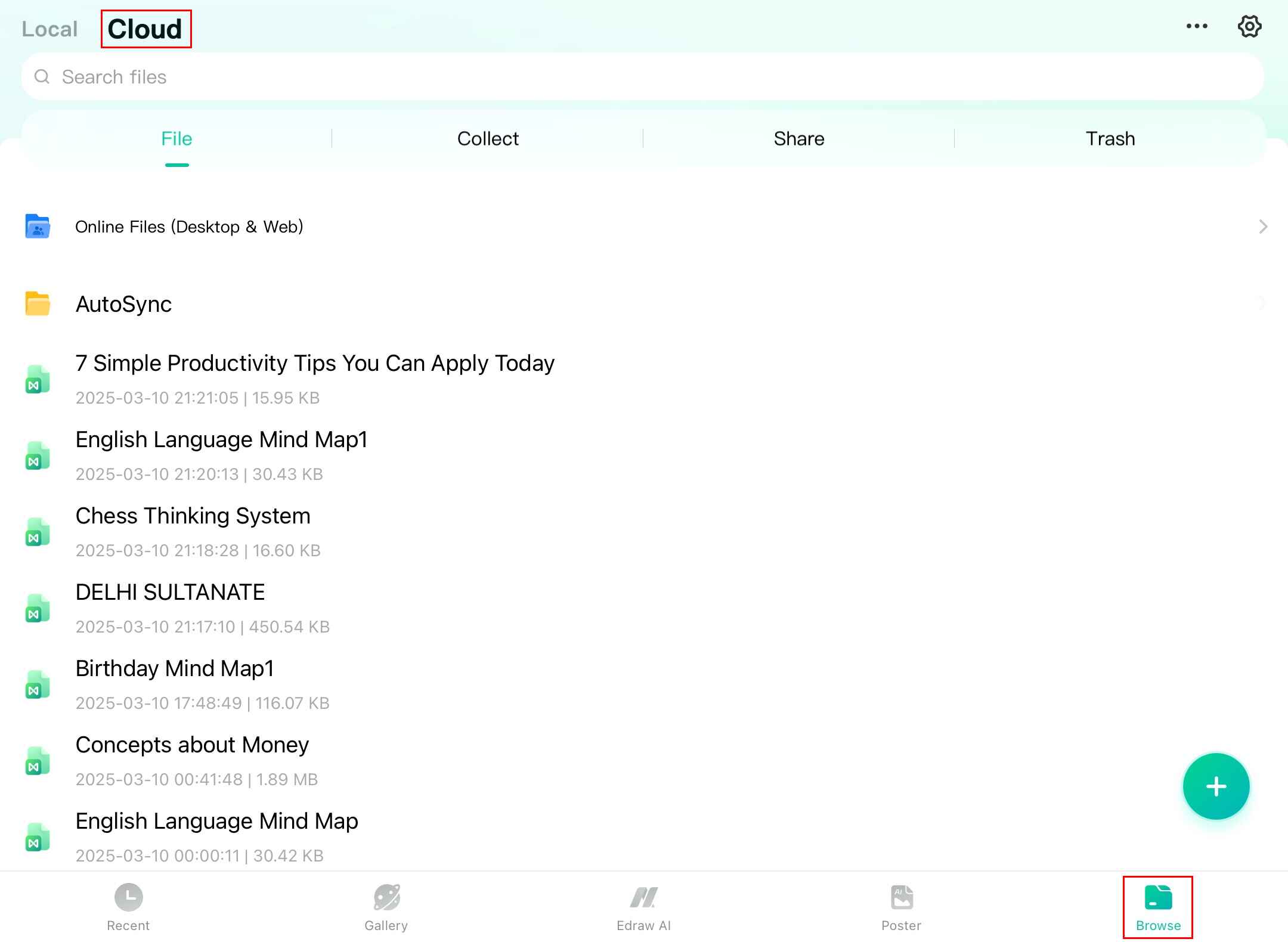 edrawmind sync cloud