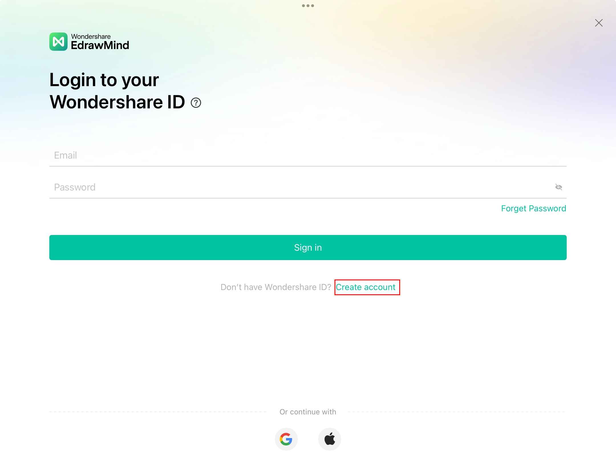 edrawmind create account
