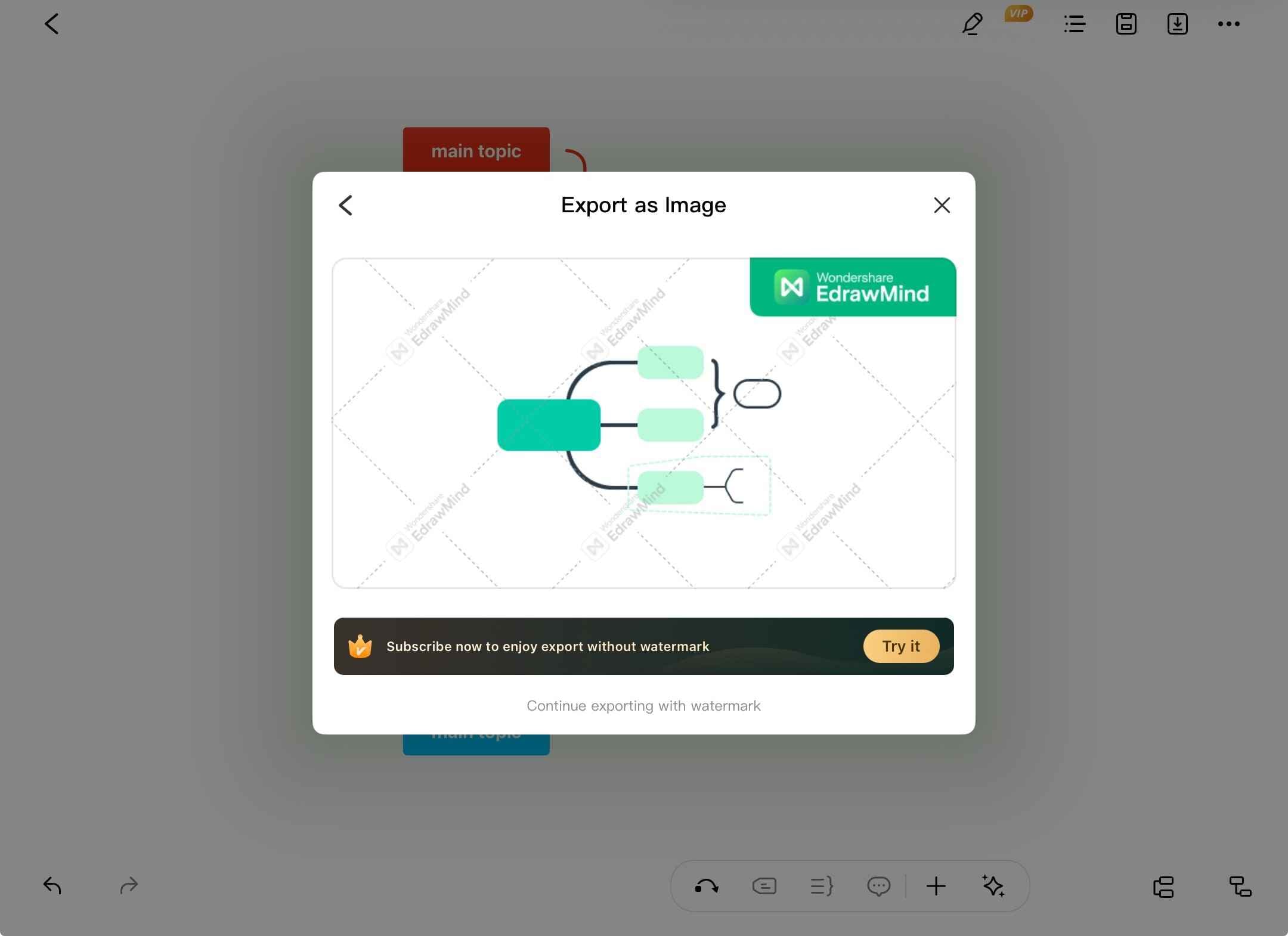 edrawmind watermark option