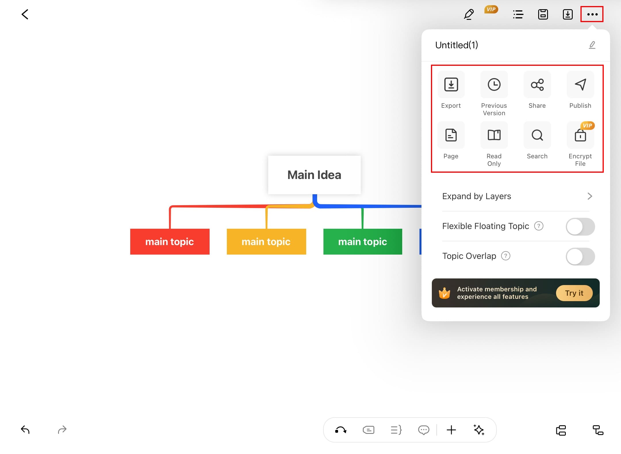 edrawmind menu icon