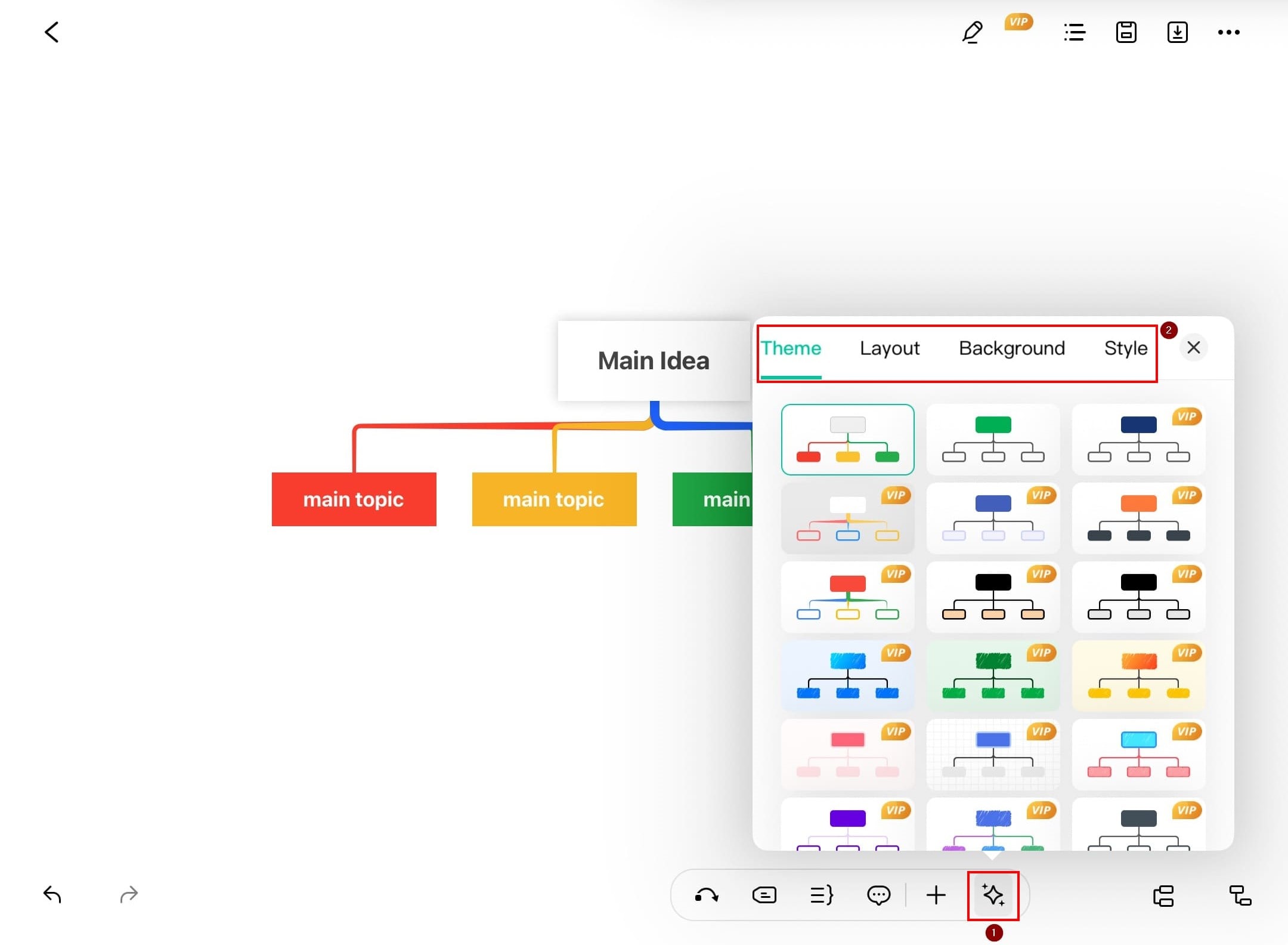 edrawmind themes