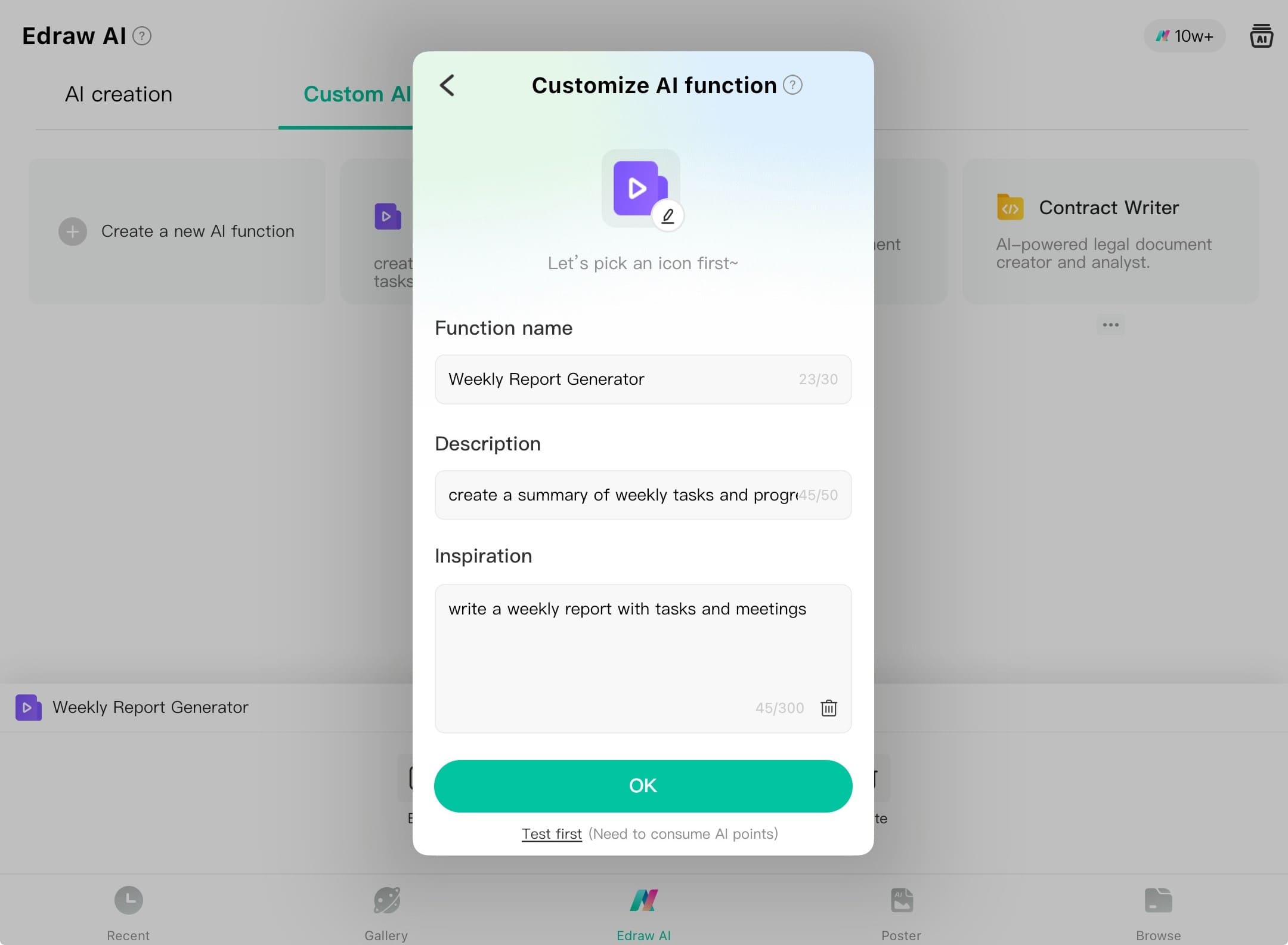 edrawmind edit ai function