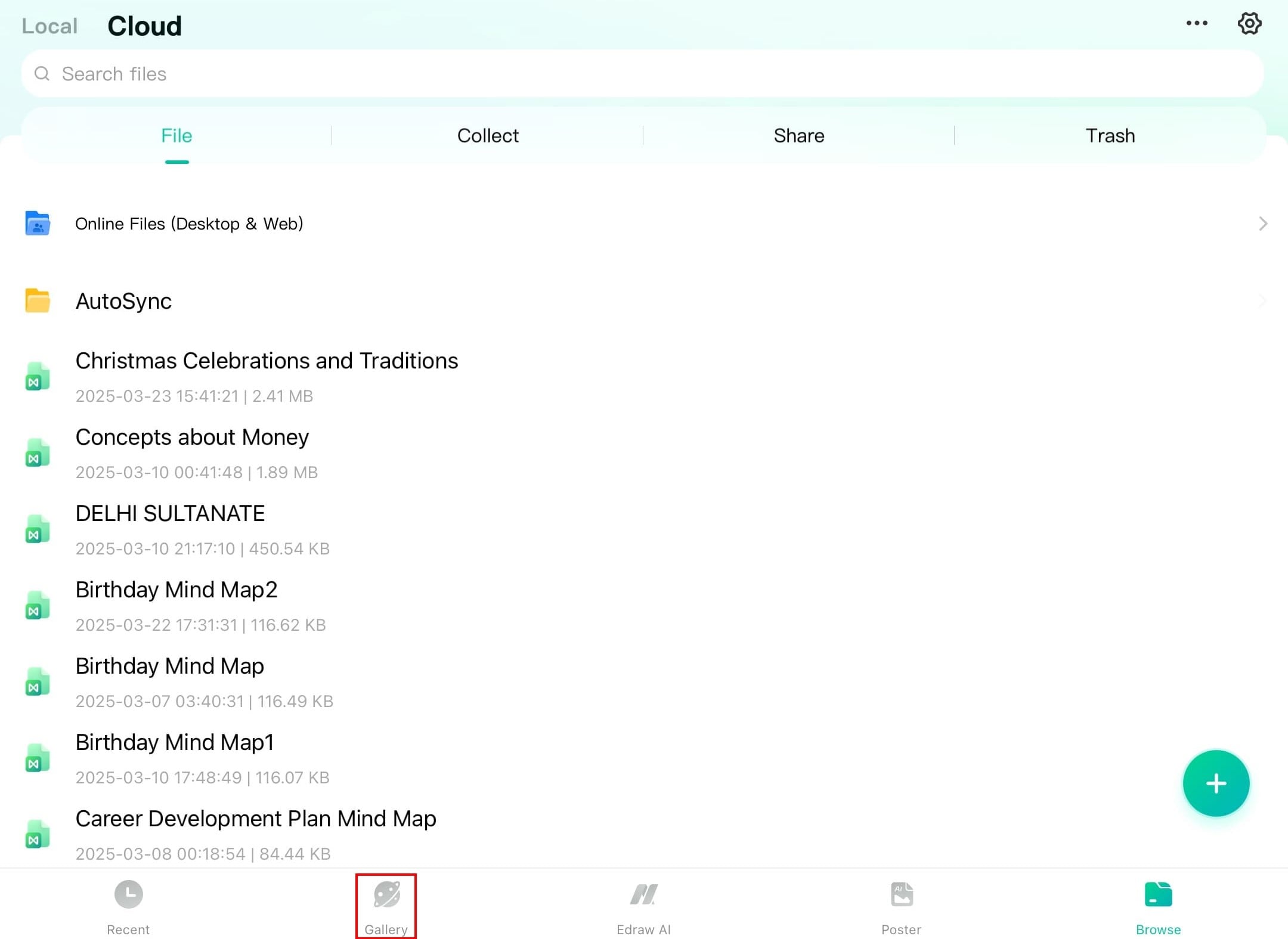 edrawmind gallery option