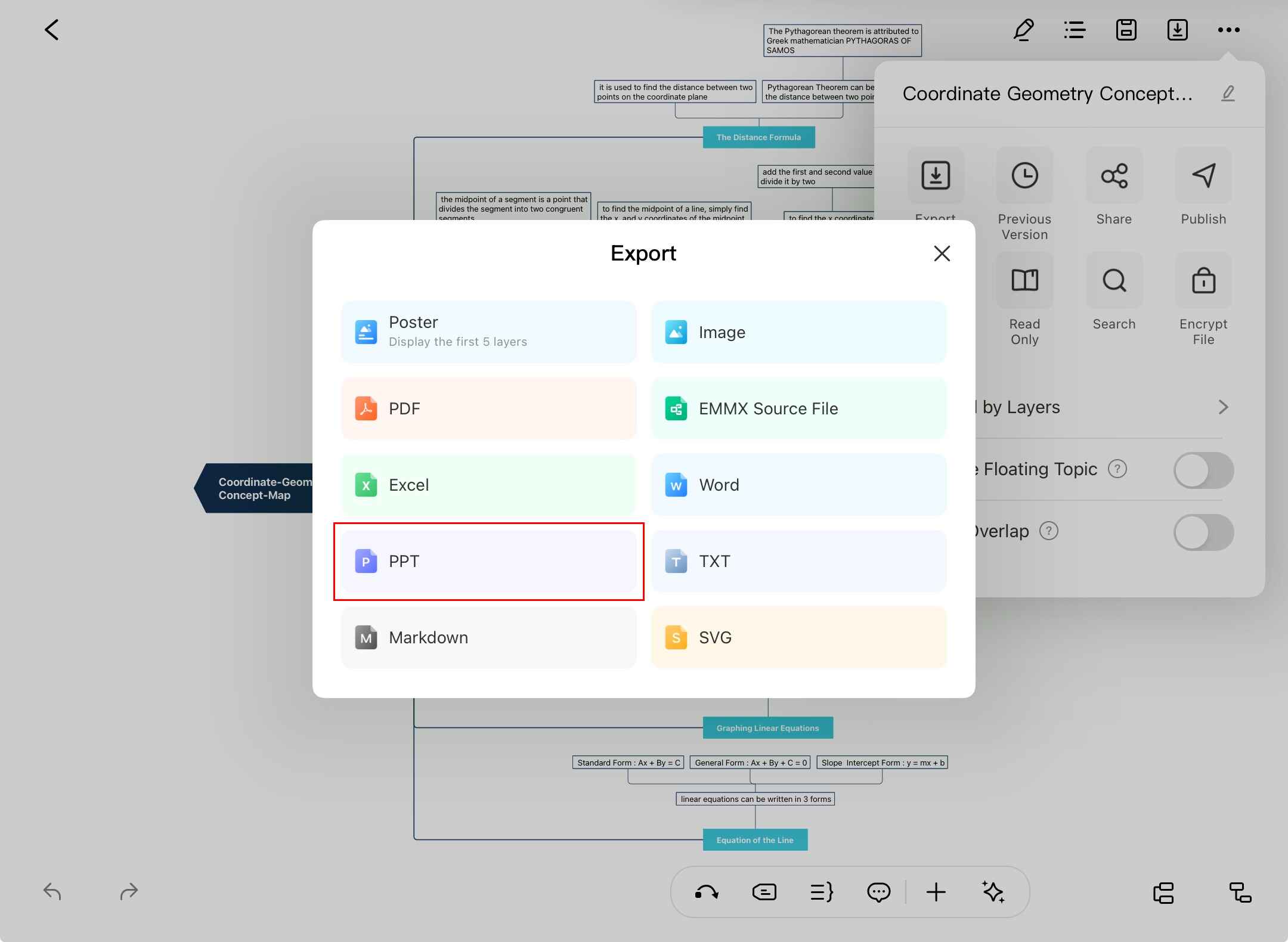edrawmind ppt option
