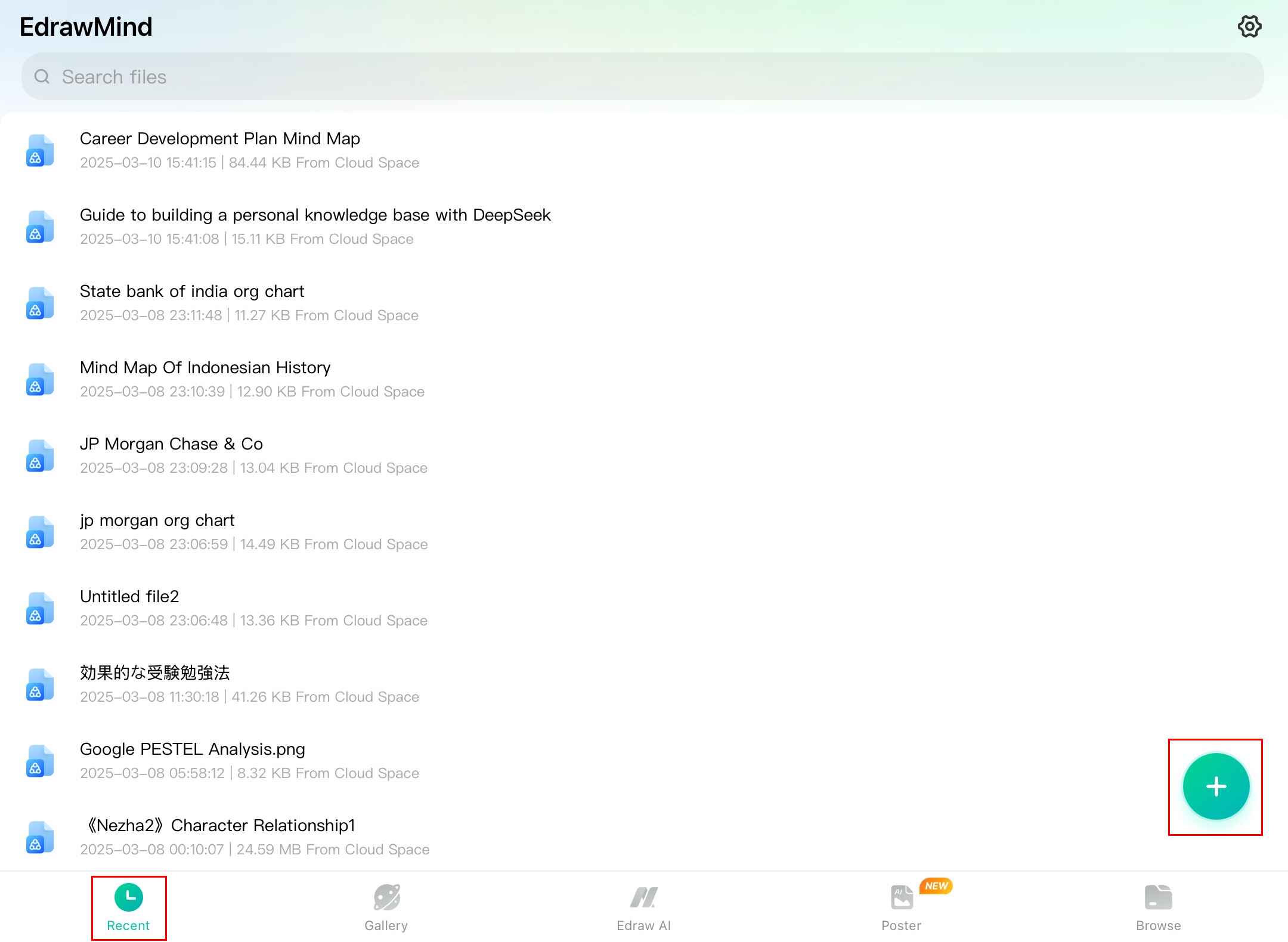 edrawmind iPad interface