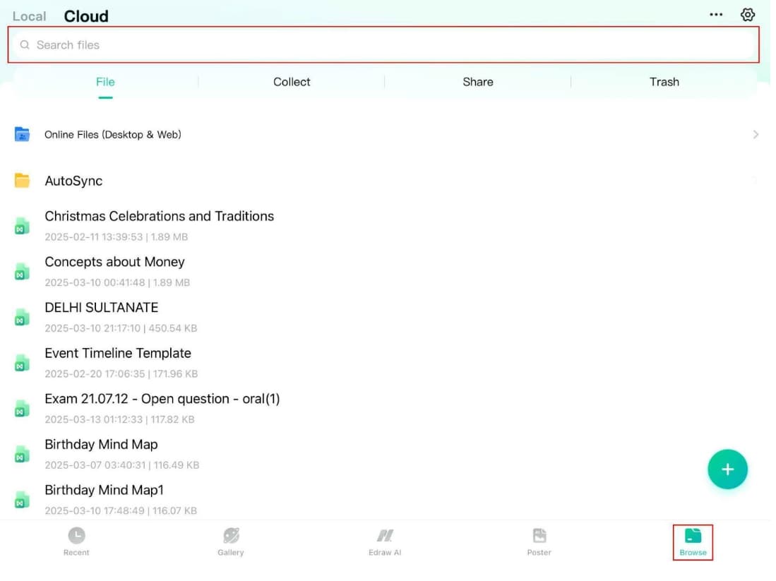 edrawmind cloud storage