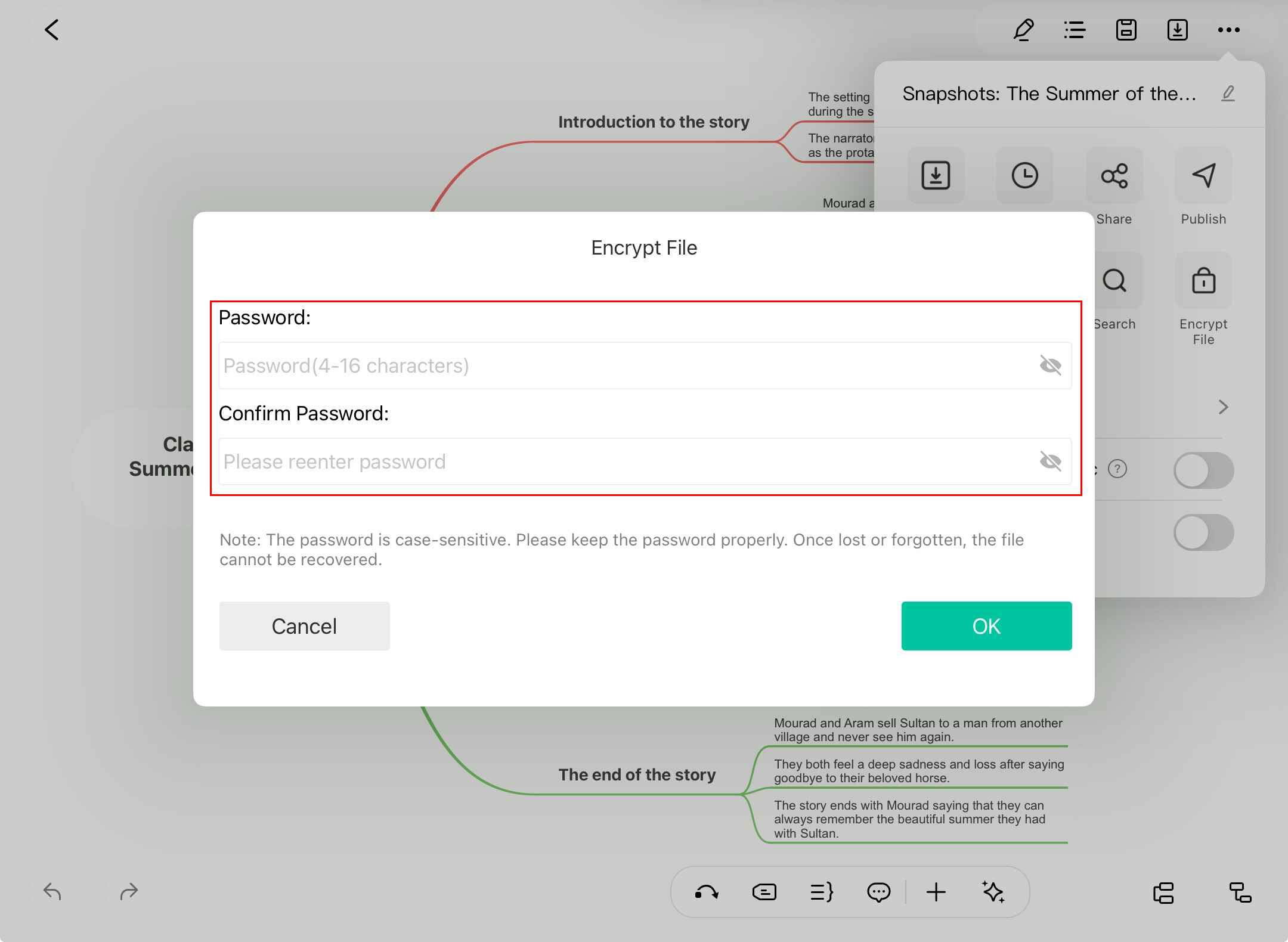 edrawmind setting password