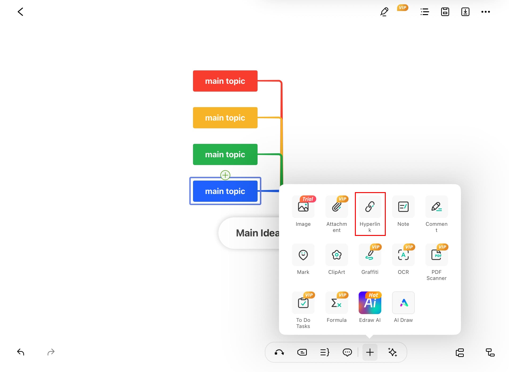 edrawmind hyperlink icon