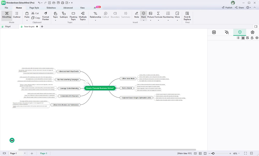 create mind map with ai result