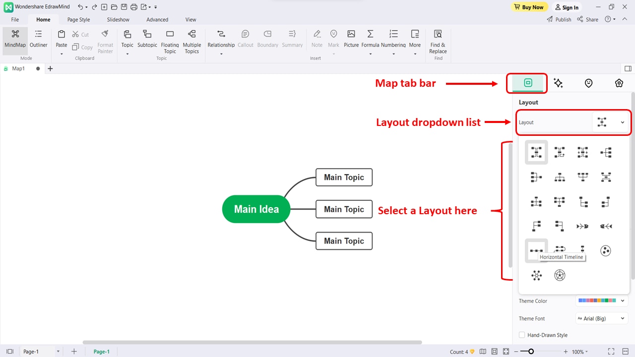 Change General Map Layout - A Guide With EdrawMind