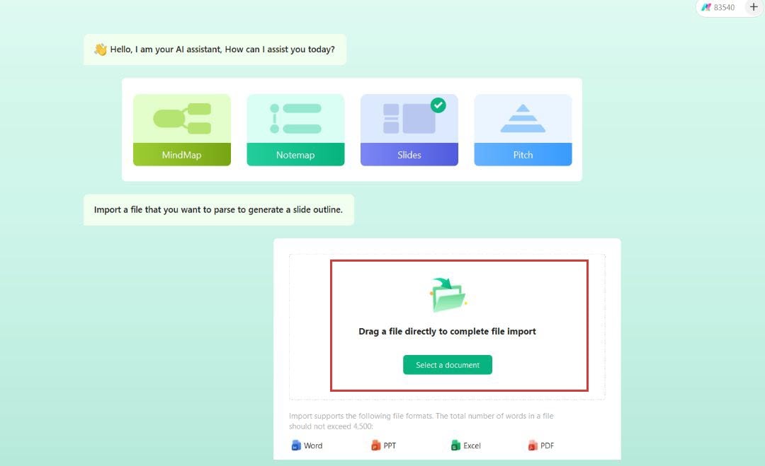 Drop the document for slides