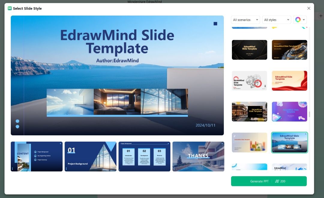 Browse through the available themes