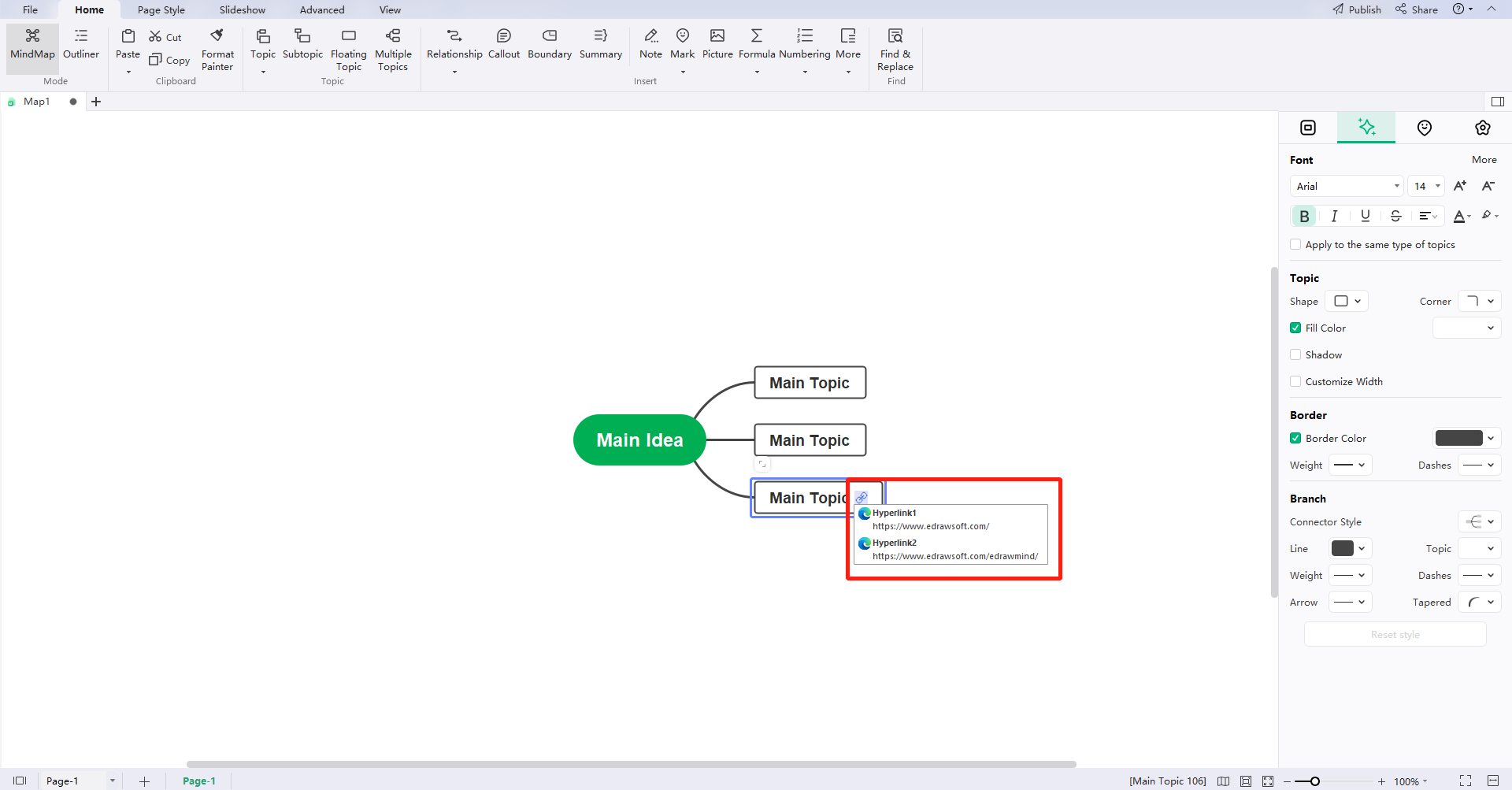 Insert a Hyperlink - A Guide With EdrawMind