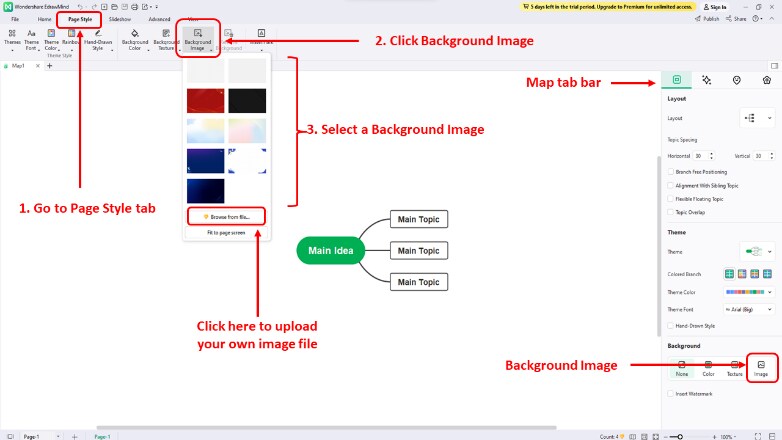 insert background image using two methods