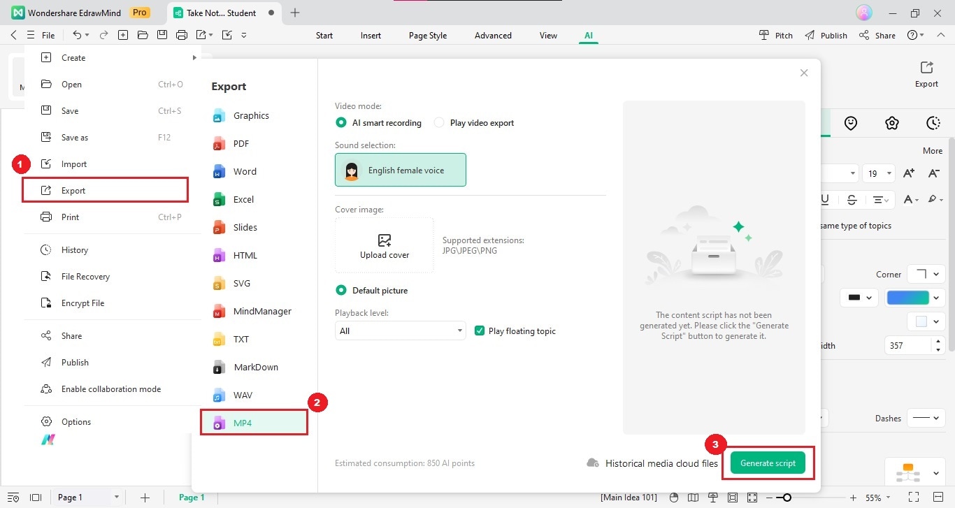 export video as ai smart recording