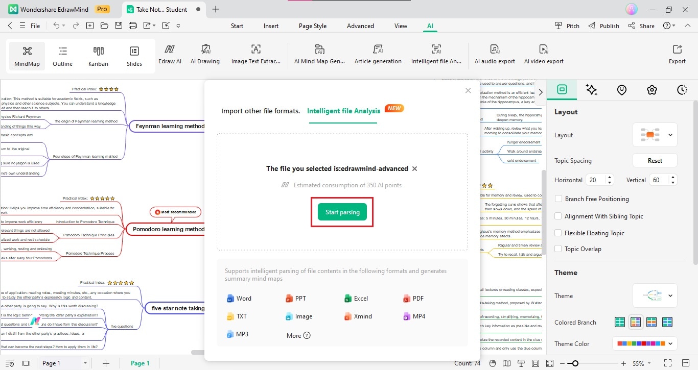 edraw ai start parsing