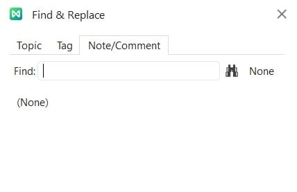 find and replace text in notes