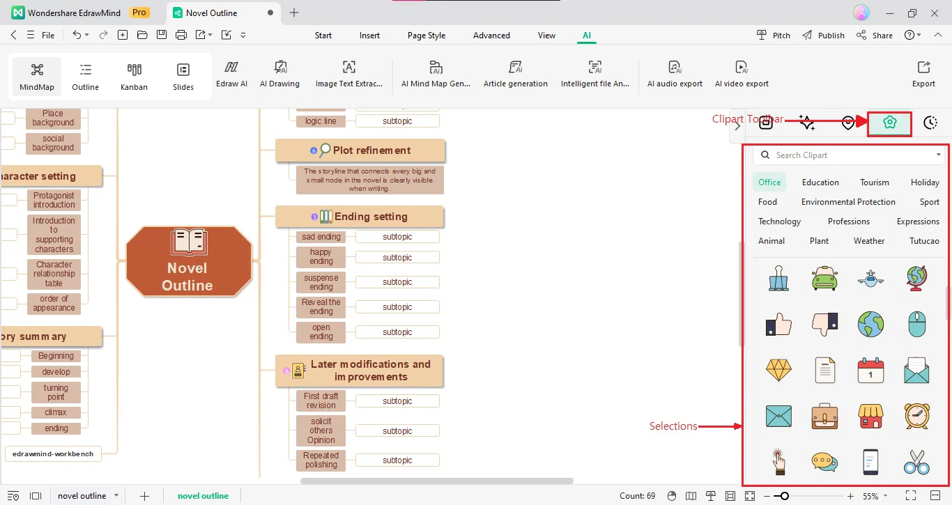 edrawmind clipart tab bar