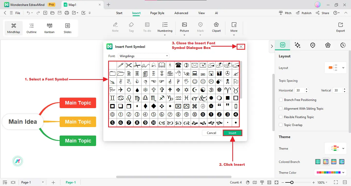 select a font symbol to add