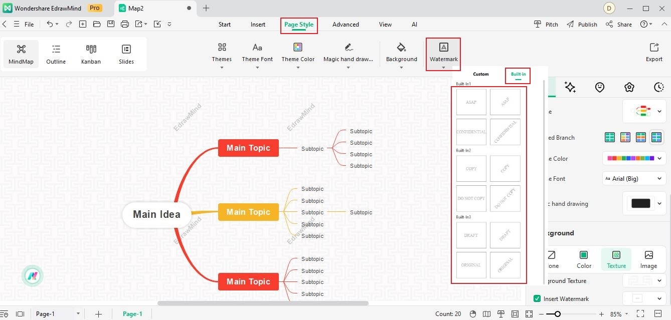 add built-in watermark using different methods