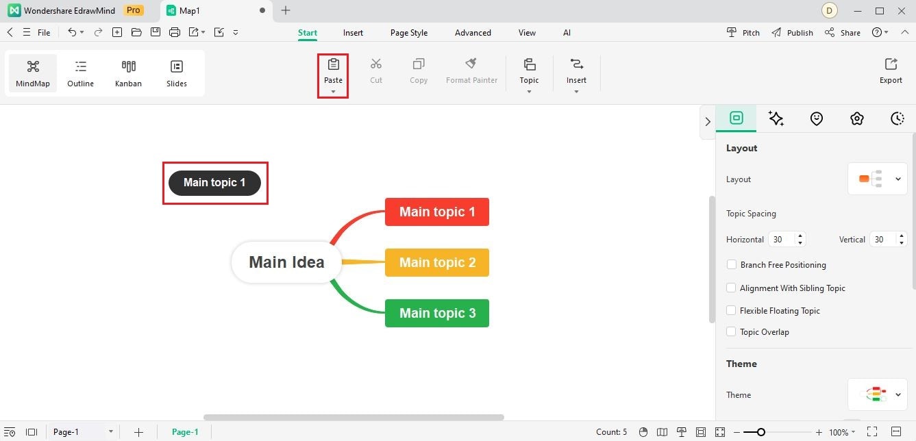 paste topic as floating topic