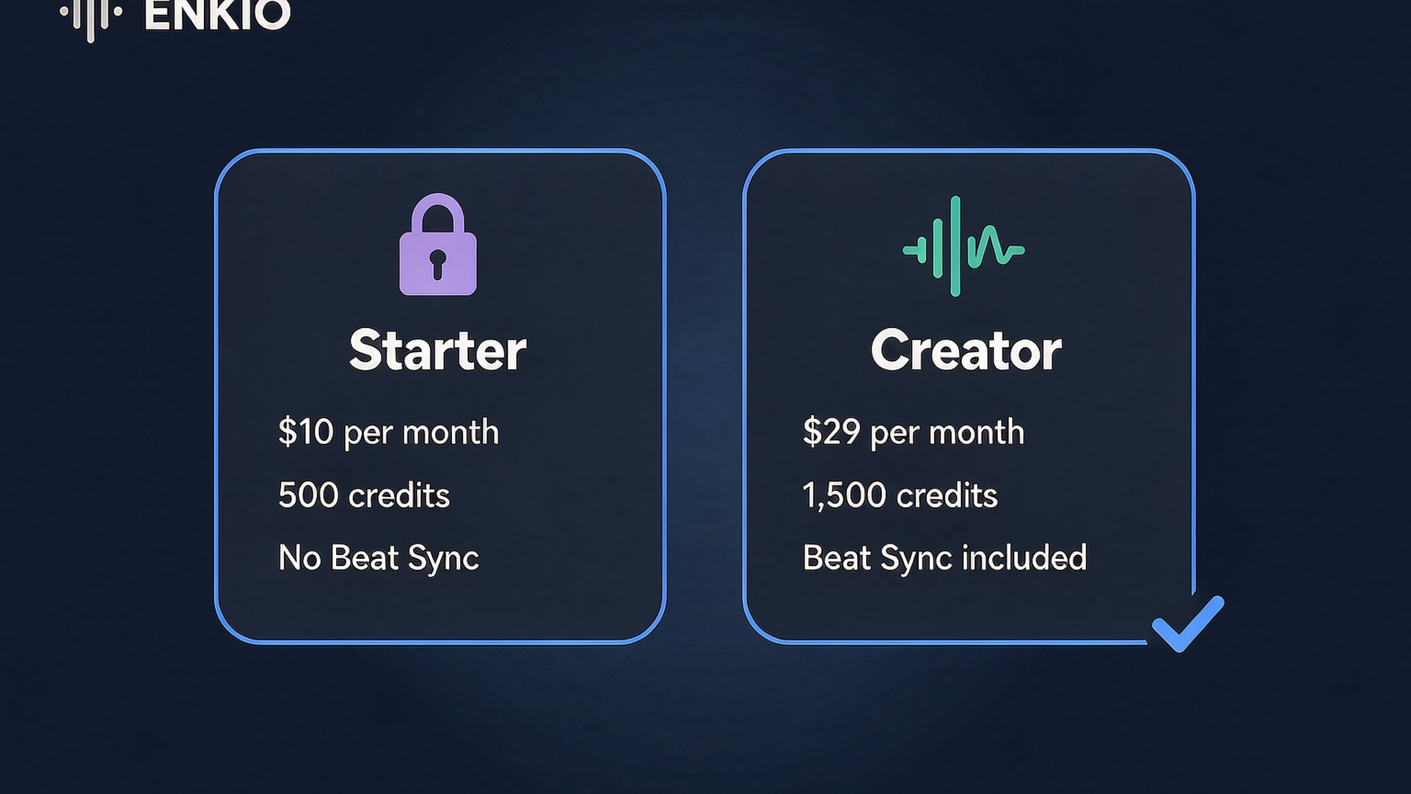 kaiber-ai-music-video-generator-starter-vs-creator