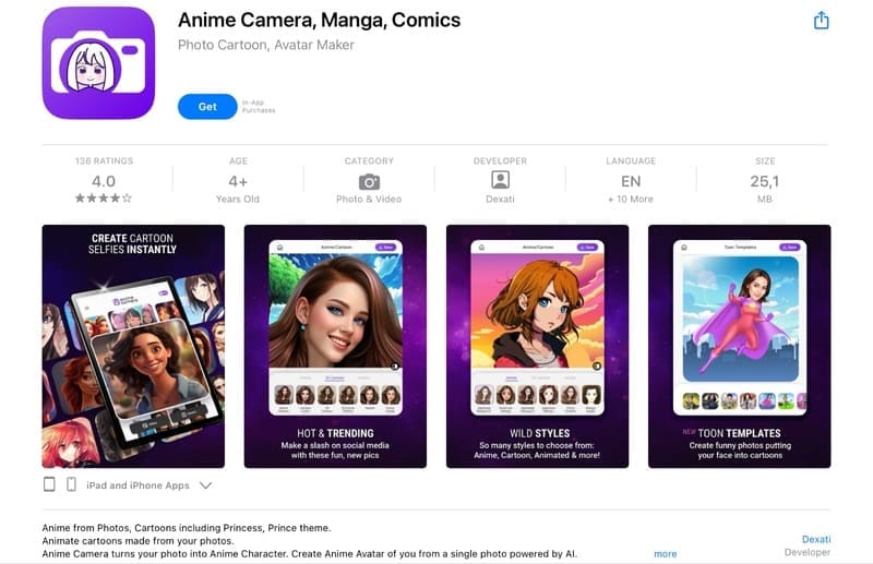 Anime Camera on App Store