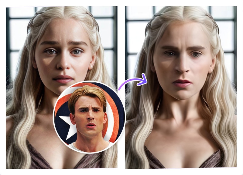 daenerys captain america swap faces