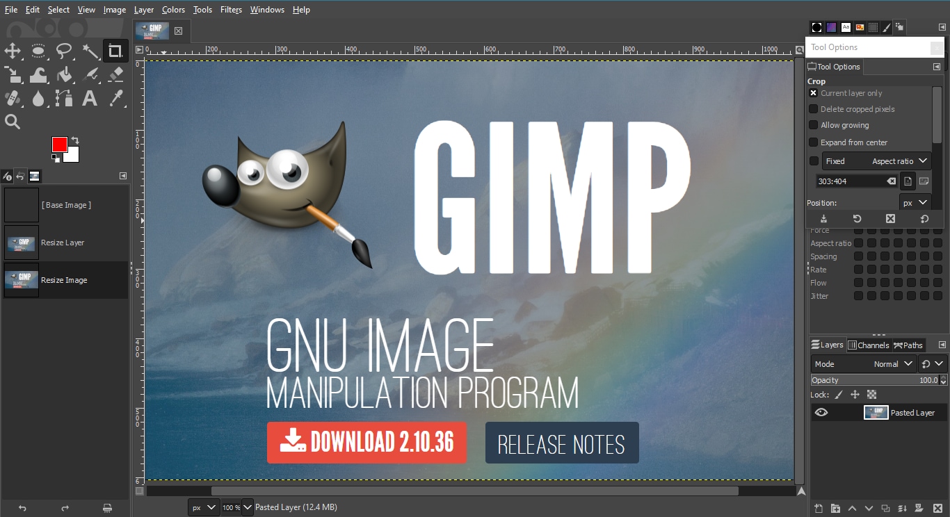 gimp user interface