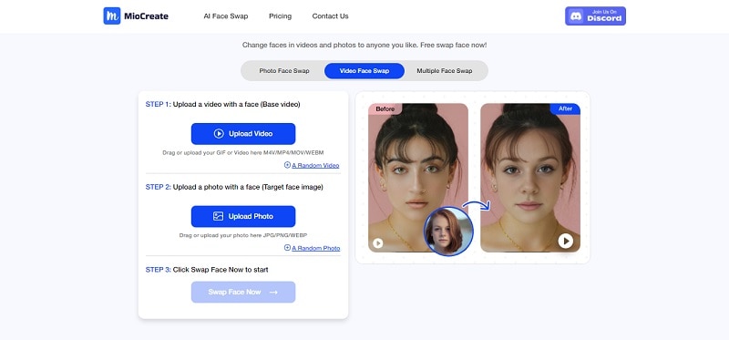 mioCreate deepfake video maker free online