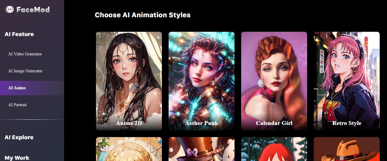 FaceHub online ai anime converter