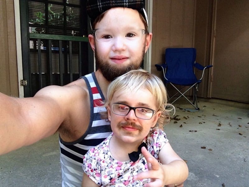 dad and child face swap