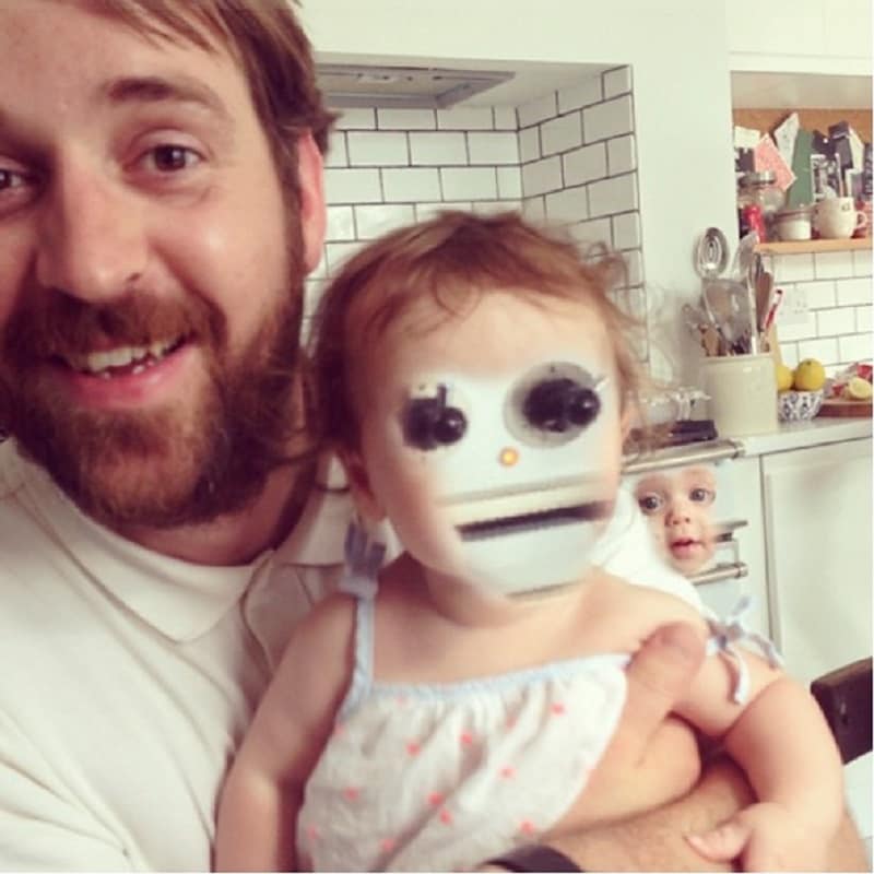 baby and oven face swap
