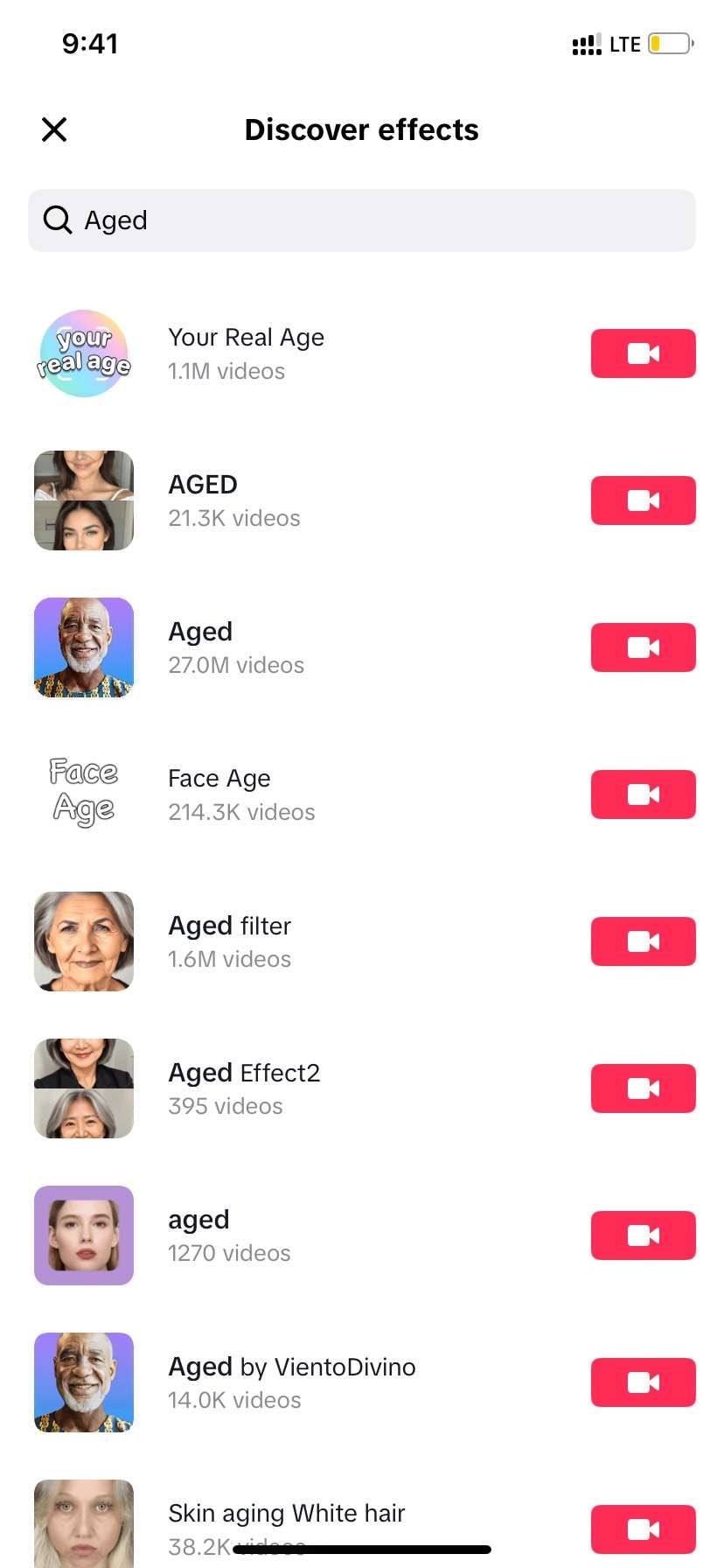 search for the aged filter.