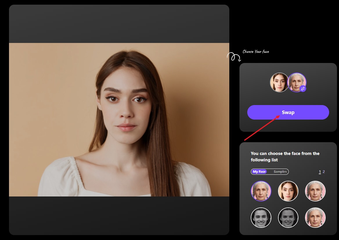 FaceHub face swap button