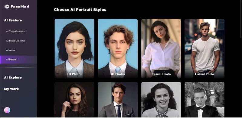 FaceHub ai portrait styles