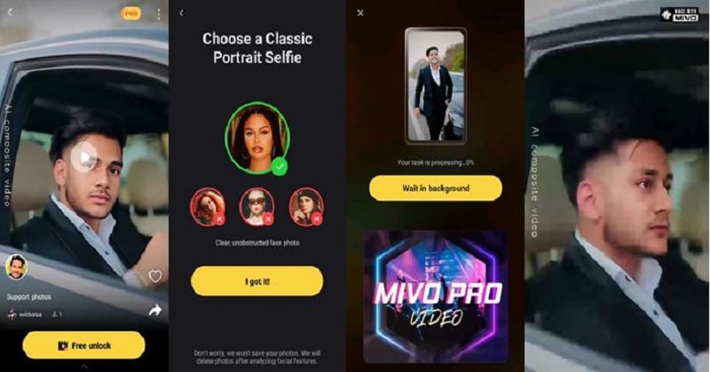 steps to use mivo face swap video maker