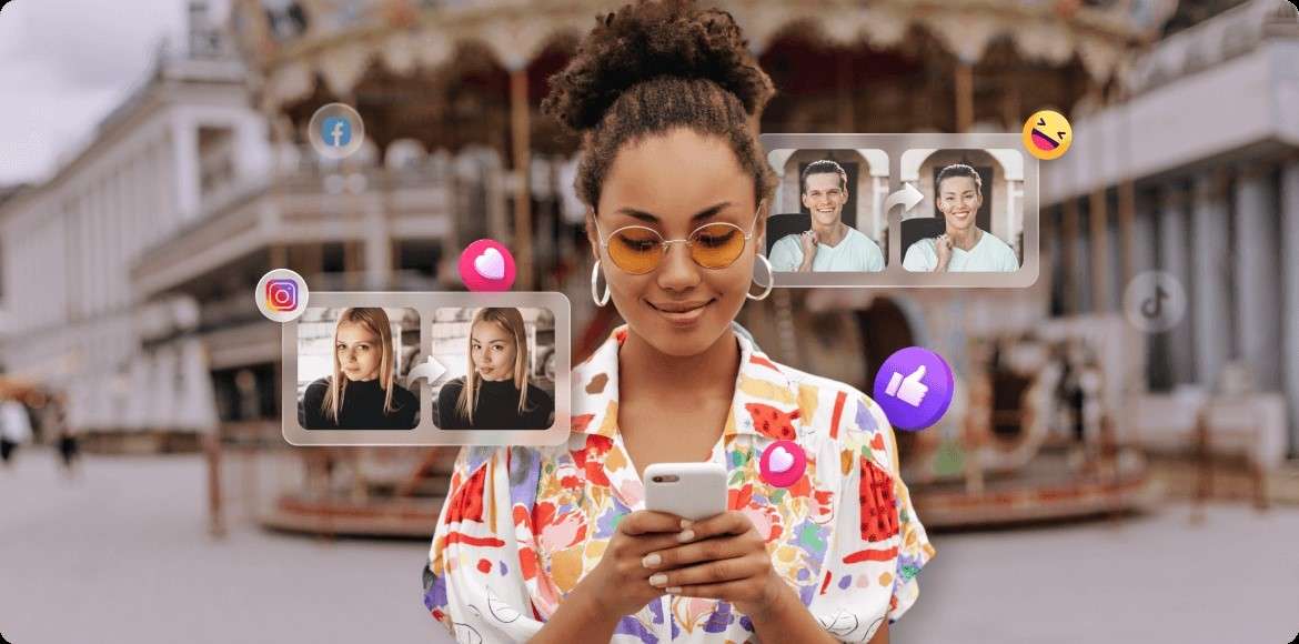 multiple face swap photos for social media posts 