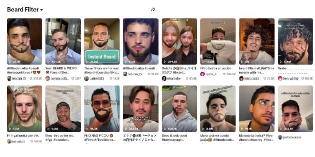 online beard filter of tiktok