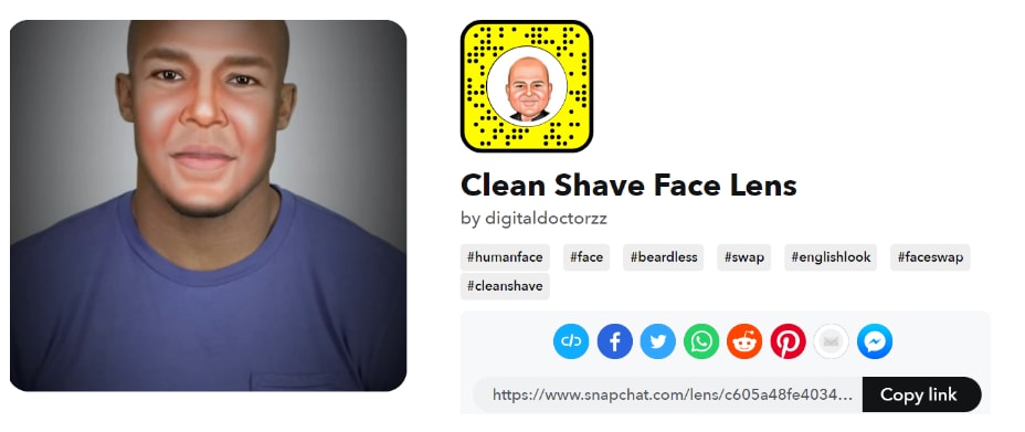 Clean Shave Face Lens Snapchat