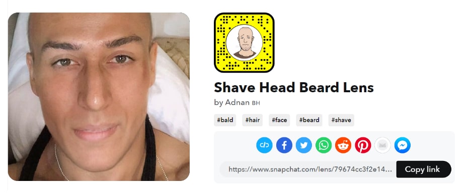 Shave Head Beard Lens Snapchat